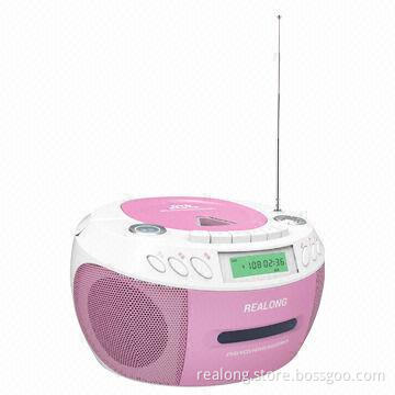 Portable CD Cassette Player with FM/AM Radio and Recording Function